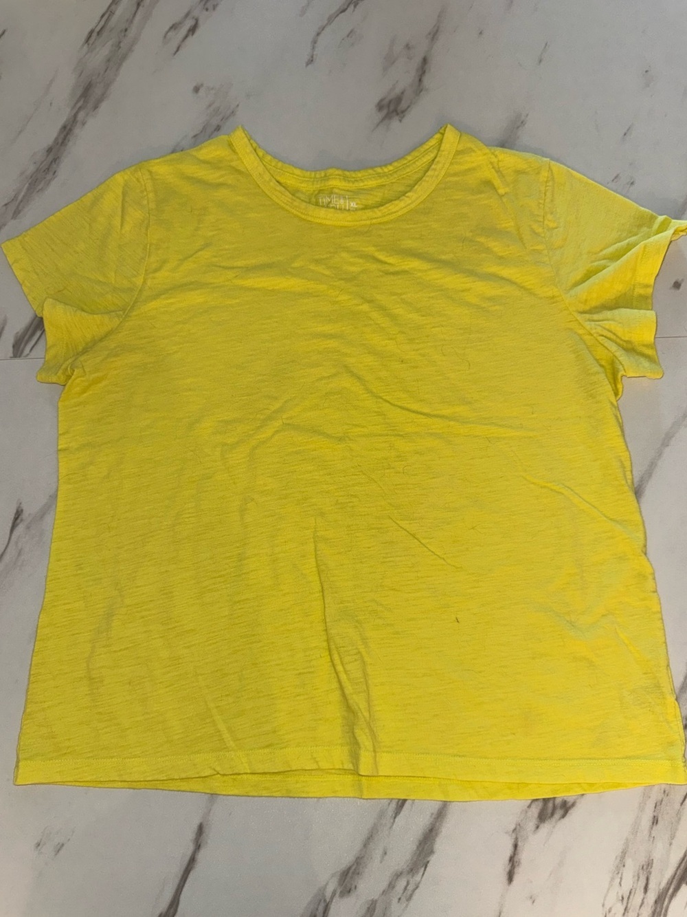 Time and Tru Women's Short-Sleeve Crewneck Tee in Yellow XL